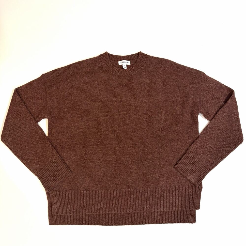 Nordstrom Signature Wool / Cashmere Sweater in Brown Size XS Woman’s Crew Neck